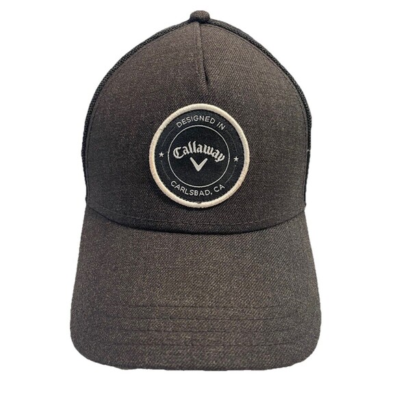 Callaway Golf Carlsbad CA Patch Gray Black Mesh Trucker Snapback Hat Cap - Picture 1 of 10